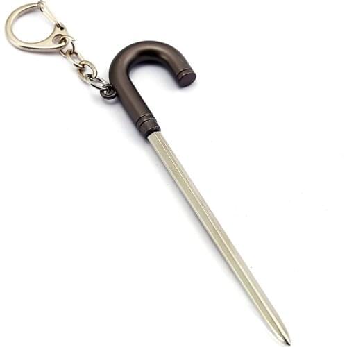 Anime One Piece Burukku Crutch Sword Keychain Metal Pendants Chaveiro Jewelry Figure Toy Key Ring Gift