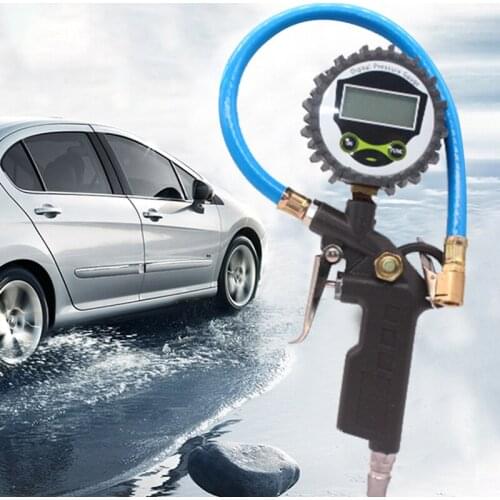 Car Vehicle LCD Digital 0-220PSI Air Tire Pressure Truck Inflator Gauge Dial Meter Tester Manometer Measuring Instrument