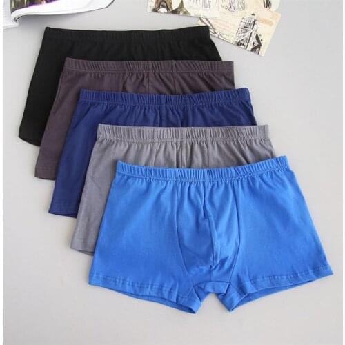 Free shipping 5PCS/Lot 100% Cotton Underwear Men Boxers Solid Panties Men Soft Breathable Mens Underwear Boxer Fashionable