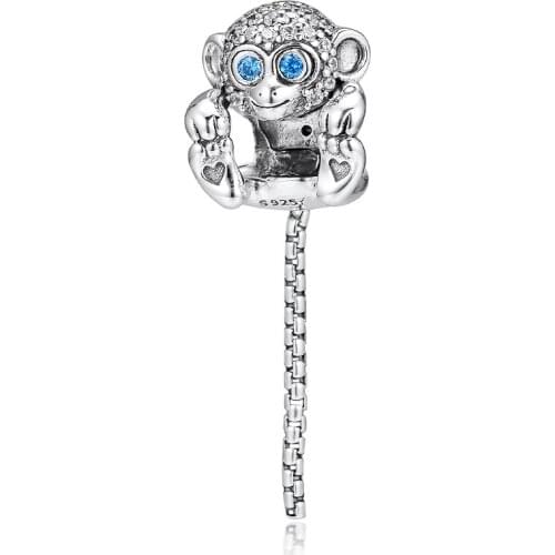 DIY Beads For Jewelry Making SPARKLING MONKEY CHARM Fits Original Silver Charms Bracelets For Woman 2019 Summer