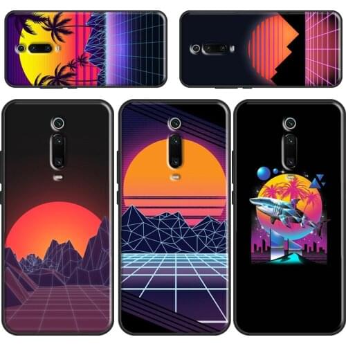 80S Vaporwave Retro Synthwave Sunset Case For POCO F3 M3 Pro POCO X3 Pro Coque For Xiaomi Mi 11 Ultra 10T Pro Mi Note 10 Lite