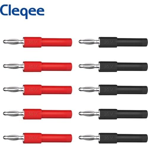 Cleqee P7022 2PCS/set 4mm Banana Plug with 4mm Socket Stackable Jack For Speaker Test Probes Converter Connectors