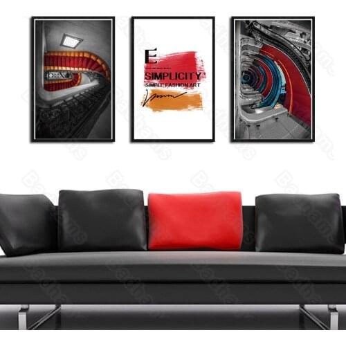 Living Room Decoration Painting Urban Black and White Hanging Painting Modern Minimalist Architectural Decoration Painting
