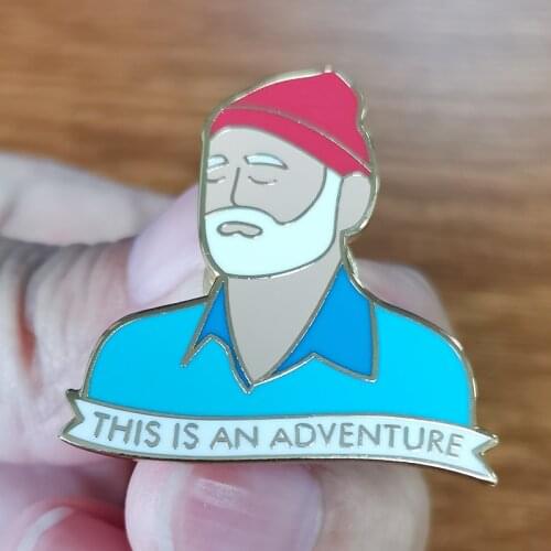 Bill Murray Booch Adventure enamel pin Steve Zissou Badge Life Aquatic hard enamel decor