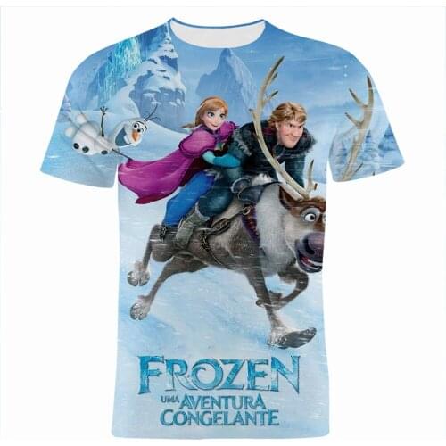 Frozen Mens t shirt Summer New Fashion 3D Print Male Women Children Short sleeve shirts Streetwear Kids Oversized t-shirts