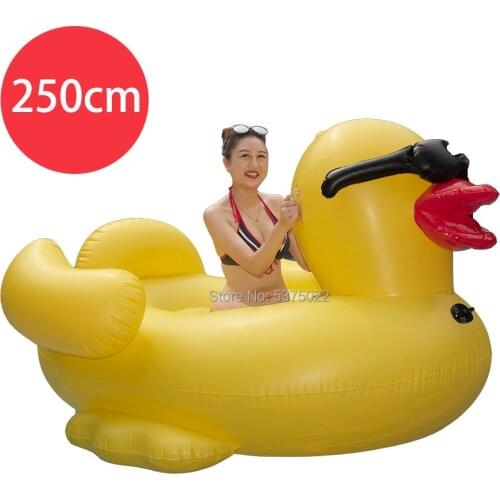 Family Fun Giant Yellow Duck Inflatable Pool Float water floatie cool animal pool float with sunglass Ride-on Inflatable Island
