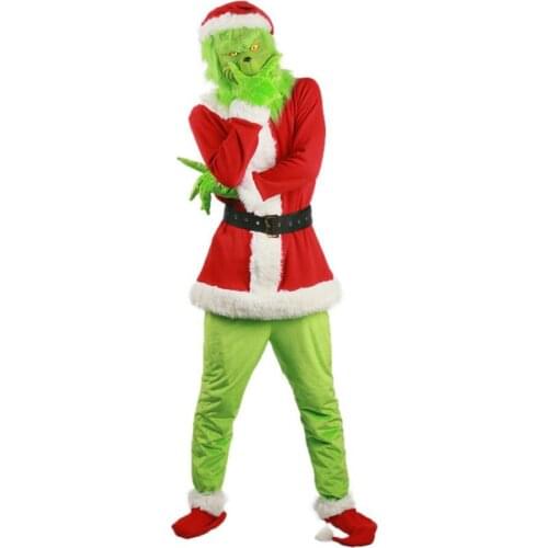 Santa Geek Cosplay Costume How the Geek Stole Christmas Suit Outfits Adult XMAS Party Costume