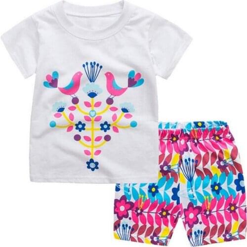 Summer Childrens Clothing Short Sleeve Pajamas Sets Boys Girls Cartoon Sleepwear Teens Nightwear Kids Lovely Pyjamas Homewear