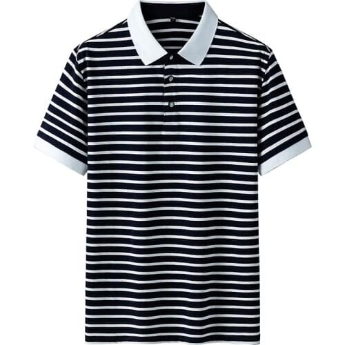 2021 Summer Striped Polo Shirt Men Cotton Casual Slim Fit Short Sleeve Polo Shirts Big Size M-4XL Business Golf Shirt Male