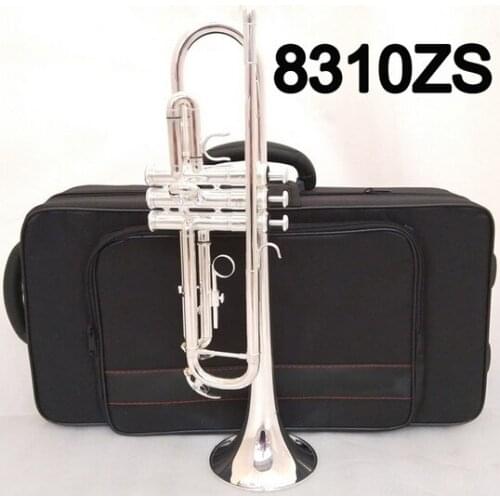 Music Fancier Club Bb Trumpet 8310ZS Silver Plated Music Instruments Profesional Trumpets Student Included Case Mouthpiece