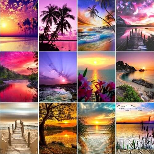 DIY 5D Painting With Diamond Mosaic on Self-Sticker Canvas Full Round Drill Embroidery Cross Stitch Kits Art Hotel Decor