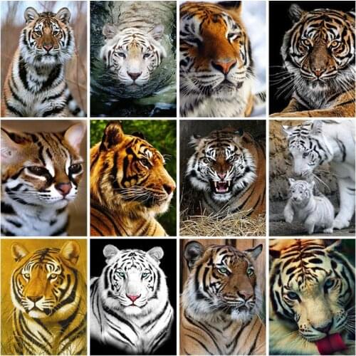 5D DIY Diamond Painting Full Square Drill Tiger Diamond Embroidery Cross Stitch Rhinestone Mosaic Kits Wall Art Home Decor Gift