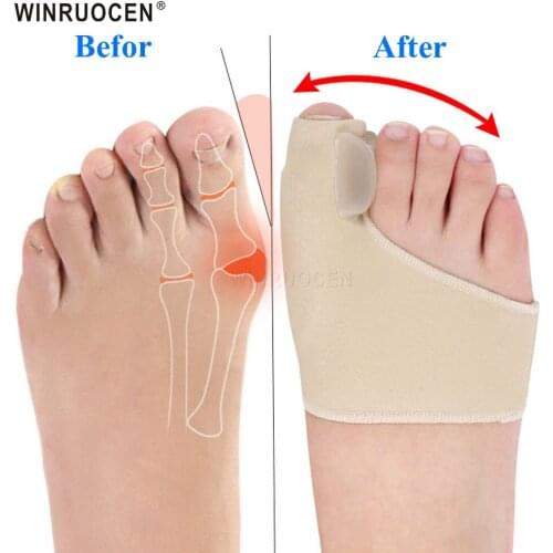 1Pair Big Bone Orthopedic Bunion Orthosis Pedicure Socks Silicone Hallux Valgus Corrector Braces Toes Separator Feet Care