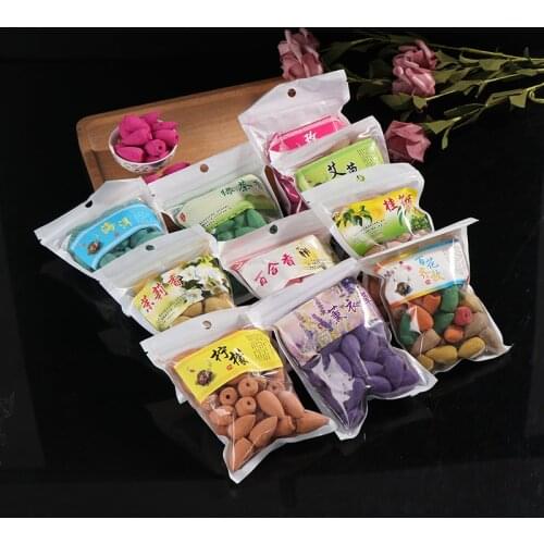 45pcs/bag Air Purifying Backflow Incense Air Freshener Home Bedroom Toilet Decor Natural Tower Incense Cones Sandalwood