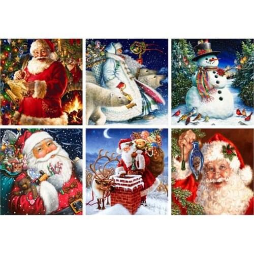 Christmas diamond painting full square,christmas,5d diamond embroidery,cartoon,santa claus,diy diamond painting snowman