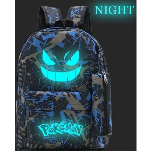 2pcs Pokemon Backpack with Pencil Case Student Fashion Starry Sky Luminous School Bag Men Casual Outdoor Travel Bag Kids Gifts