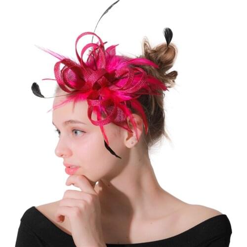 Sinamay Wedding Party Fascinator Hat Elegant Ladies Show Headwear Hair Clip Derby Race Elegant Chic Hair Accessories Headband