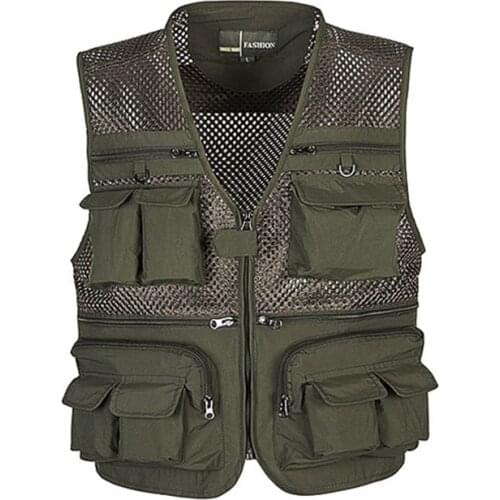 Tactical Vests Summer Men Breathable Multiple Pockets Waistcoats Outdoor Camping Fishing Hiking Sleeveless Jacket Cameraman Vest