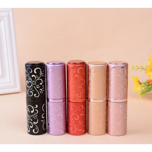 Refillable 15ML Aluminium Perfume Bottle Embossed Flower Design Empty Atomizer Spray Bottles LX5272