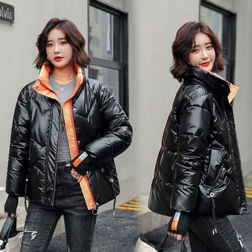 Bright Face Winter Padded Jacket Womens Short Loose 2021 New Fashion Winter Womens Clothing Casual Wild Thick Warm Female Coat