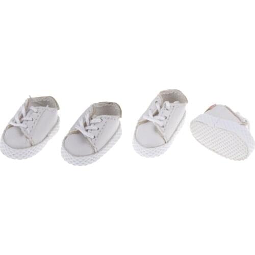 1/12 Trendy Flats White Shoes for OB11 Dolls Casual Clothes Accs