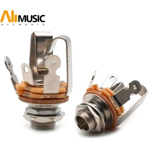 10pcs 1/4" Stereo Input 6.35 Jack Plug Socket for Electric Guitar Bass Guitar Pickup Output Jack Plug Socket