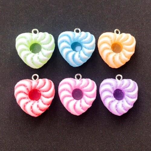 10pcs/lot Multicolor Flatback Epoxy Resin Simulation dount Candy For Necklace Keychain Pendant DIY Making Accessories