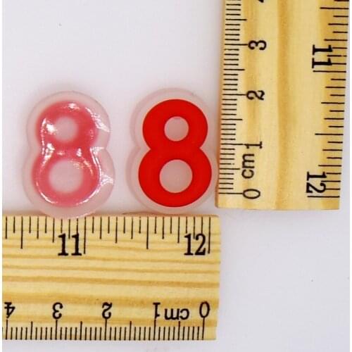 10 pcs Transparent Back DIY Craft Decorations Notcilucent School Handmade Soft Accessory Colorful Fluorescent Numbers