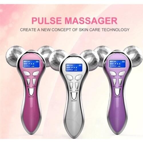 Micro-current Vibration Massager 4D Face Roller Massager Microcurren Face Lift Massager Facial Machine Roller Y Shape Rotating