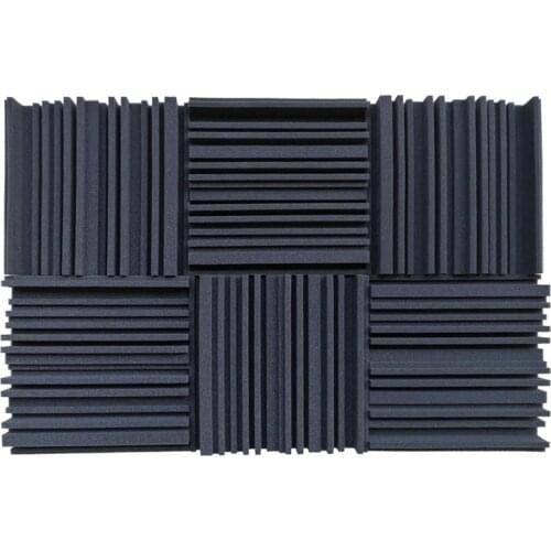 6 Pcs Acoustic Studio Absorption Foam Panel Broadband Sound Absorber Periodic Groove Structure