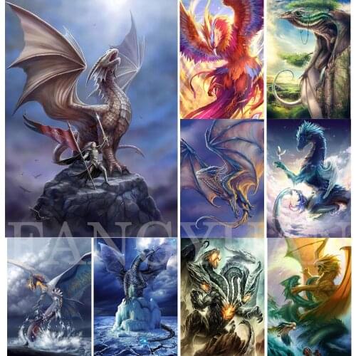 Diamond Painting Art Dragon Diy Full Square Round Rhinestone Embroidery Home Decoration Animal Cross Stitch Kits Wall Pictures