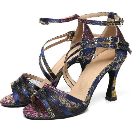 Ballroom Dance Shoes Women Shoes Latin Dance Shoes Puma Shoes Women Bronze Cuban Heel Soft Outsole IDancing