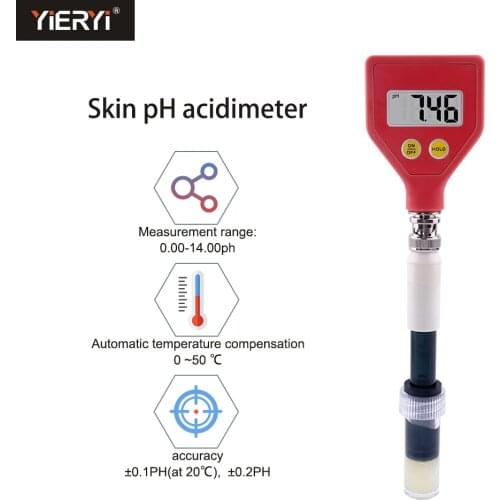Yieryi skin pH meter Digital pH Tester Changeable Data Hold With Sharp Glass Electrode Used for Water Food Cheese Milk Soil