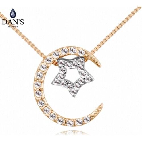 DANS Element Brand 5 Colors Real Austrian Crystals Fashion Water Drop Tassel Pendant Necklace for Women Valentine Gift 128252