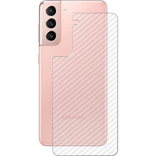 For Samsung Galaxy S21 Plus Ultra 5G 3D Transparent Carbon Fiber Rear Back Film Stiker Screen Protector