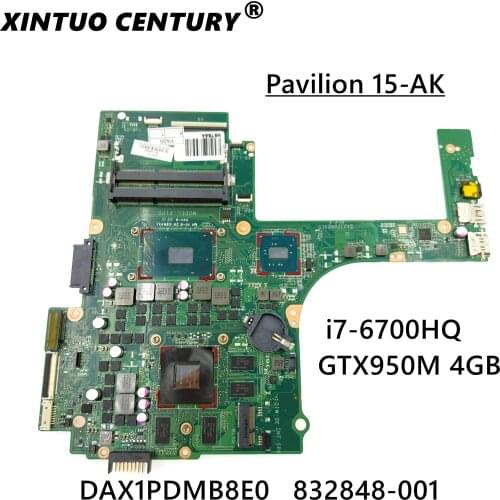 For HP Pavilion Gaming Notebook 15-ak Series 15T-AK000 Laptop Motherboard 832848-001 832848-601 DAX1PDMB8E0 950M/4GB i7-6700H