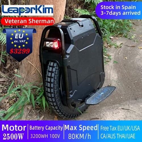 2021 Newest Veteran sherman Electric unicycle 100.8V 3200WH,motor power 2500W,Off-road,20-inch,NCR18650GA battery,max 70km/h