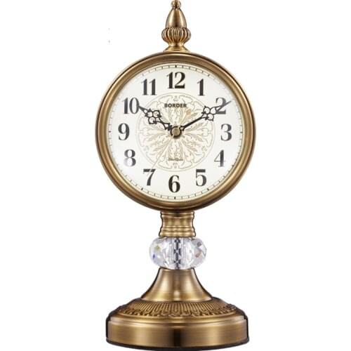 European watch decoration clock seat living room large desktop retro desk clocks American mute pendulum desktop