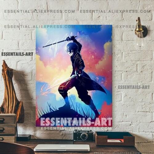 Kirito Kirigaya Kazuto Sword Art Anime SAO Online Poster Canvas Wall Art Painting Decor Pictures Bedroom Home Decoration Prints