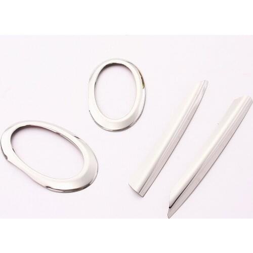 JY SUS304 Stainless Steel Front Fog Lamp Cover Trim Car styling Accessories Sticker For Honda Vezel HRV HR-V 2014-2017