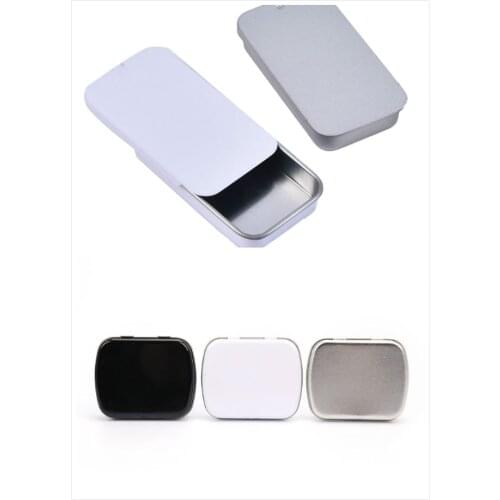 1PC Mini Iron Box Slide Cover Storage Box Flip Storage Box Case Portable Tin Candy Key Boxes Container Survival Kit Small Box