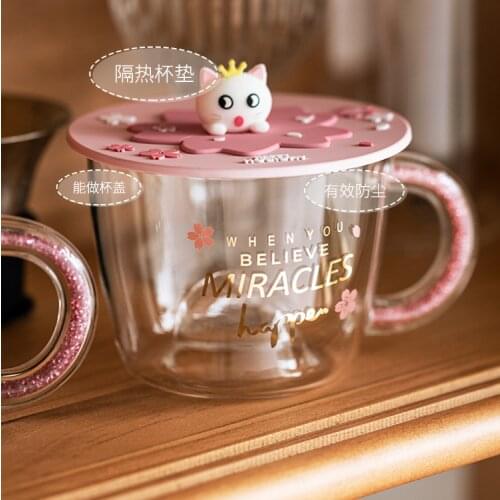 Cute Cherry Glass Cup Female Home Water Breakfast Glass Cup Milk Tea High Value Verres Pour Boire Kitchen Dining Bar EB5BLB