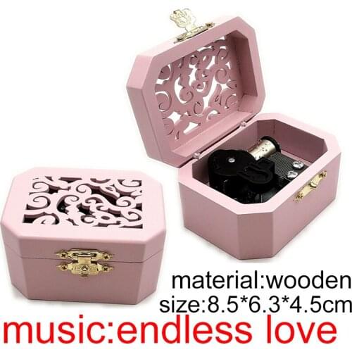 Endless love Music Box Wooden Mechanism DIY Gift For Wife girlfriend anime fans kids toy new year Christmas Valentine day gift