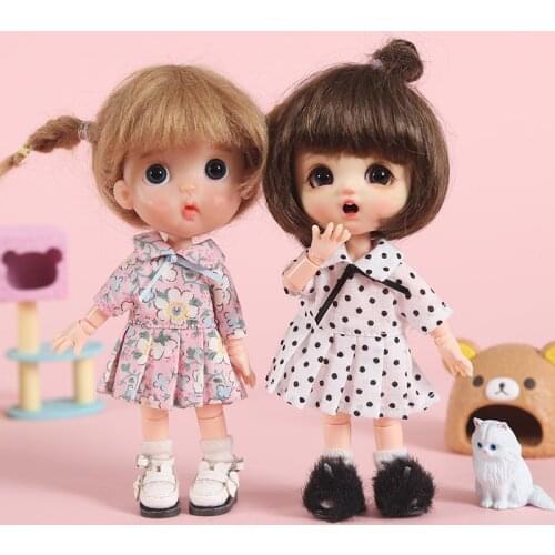 New 13 style Doll Clothing Cute Dot/ flower skirt for 1/12bjd,obitsu11,mollys,ob11 Doll Accessories Clothes