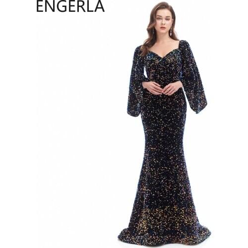 2021 New Sexy Sequins Tassel Deep V-neck Backless Short-sleeved Long Floor-length Dress Evening Formal Evening Dress