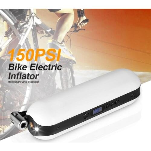 Portable Air Compressor Mini Inflator Electric Pump for Car Bicycle Tires Bike Shock Rechargeable Li-Ion Battery 150 PSI