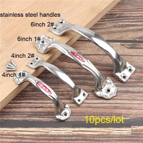 Stainless Steel Handrails Handles For Cabinets Drawers Doors Windows Closets 10Pcs/Lot