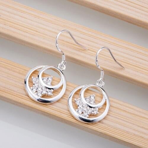 Silver plated earrings 925 jewelry for women silver earrings DZFNDTIF