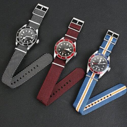 High quality nylon watchband for ROX Tu dor nato Parachute strap 20mm 21mm 22mm breathable bracelet Outdoor sports watchband