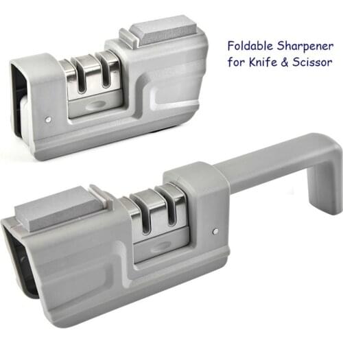 Foldable Knife Sharpeners Multifunction Folding Scissor Sharpener Professional Sharpening Stone Grinder Kitchen Knife Accessory